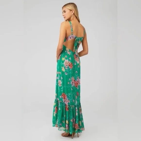 Yumi Kim Tracey Green Floral Maxi Dress Size XS Sold Out  - FLAW - Picture 9 of 16